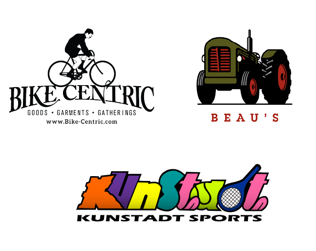 Bike-Centric, Beau's, Kunstadt Sports logos