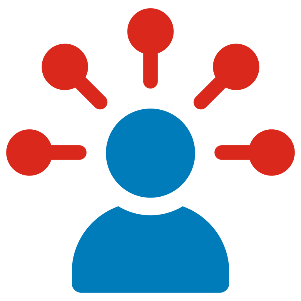 An illustration of a person with multiple ideas flowing.
